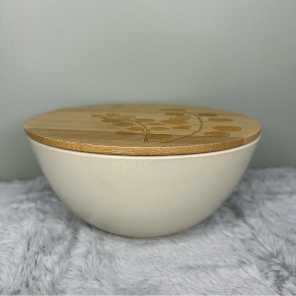 Naturally by Danny SEO Tight Seal Food Storage Bowl Decorative Floral Bamboo Lid - Picture 2 of 8